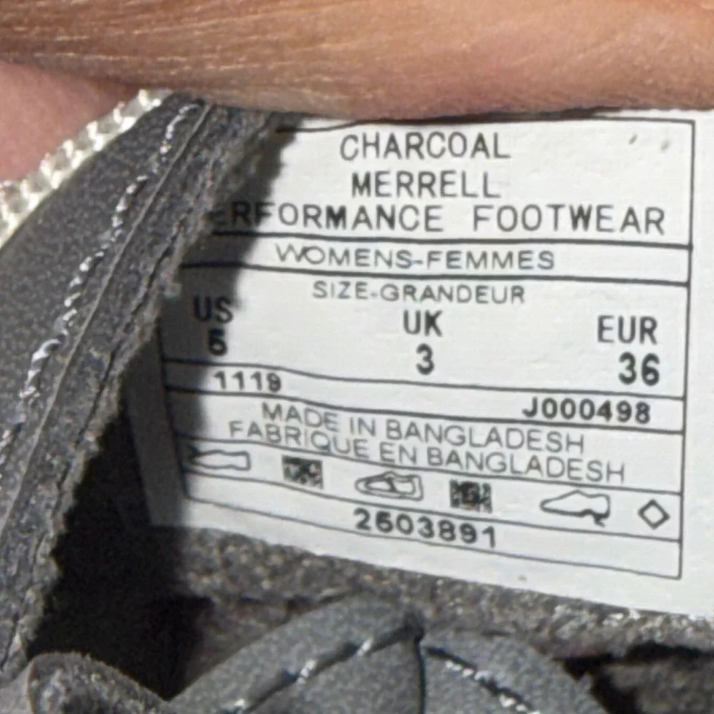 Merrell Terran Post II Charcoal Grey Memory Foam Sandals Womens 5 J000498